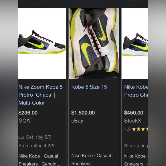 Size 15 Nike Kobe 5 protro chaos - Picture 4 of 8